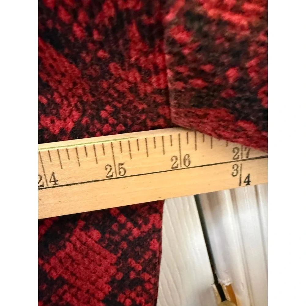 MICHAEL Michael Kors Snake Print Thermal Top Women L Red Black Kangaroo Pocket